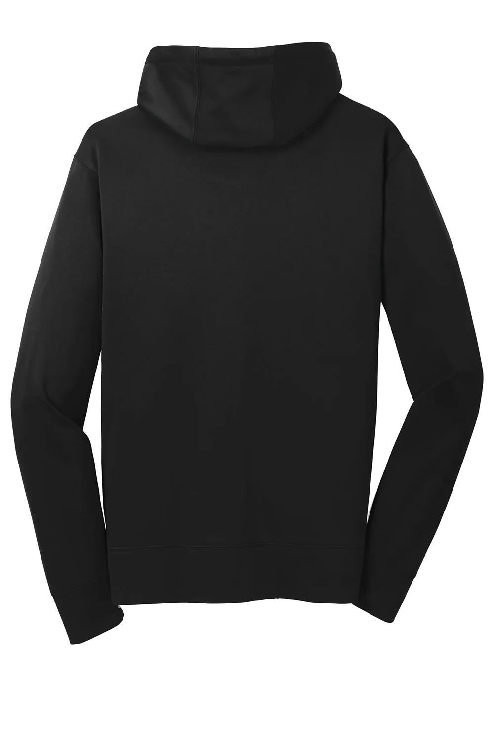 Sport-Tek Herren Sport-Wick Feuchtigkeitstransport Fleece Full-Zip Kapuzenpullover Hoodie mit Beuteltasche - Schwarz