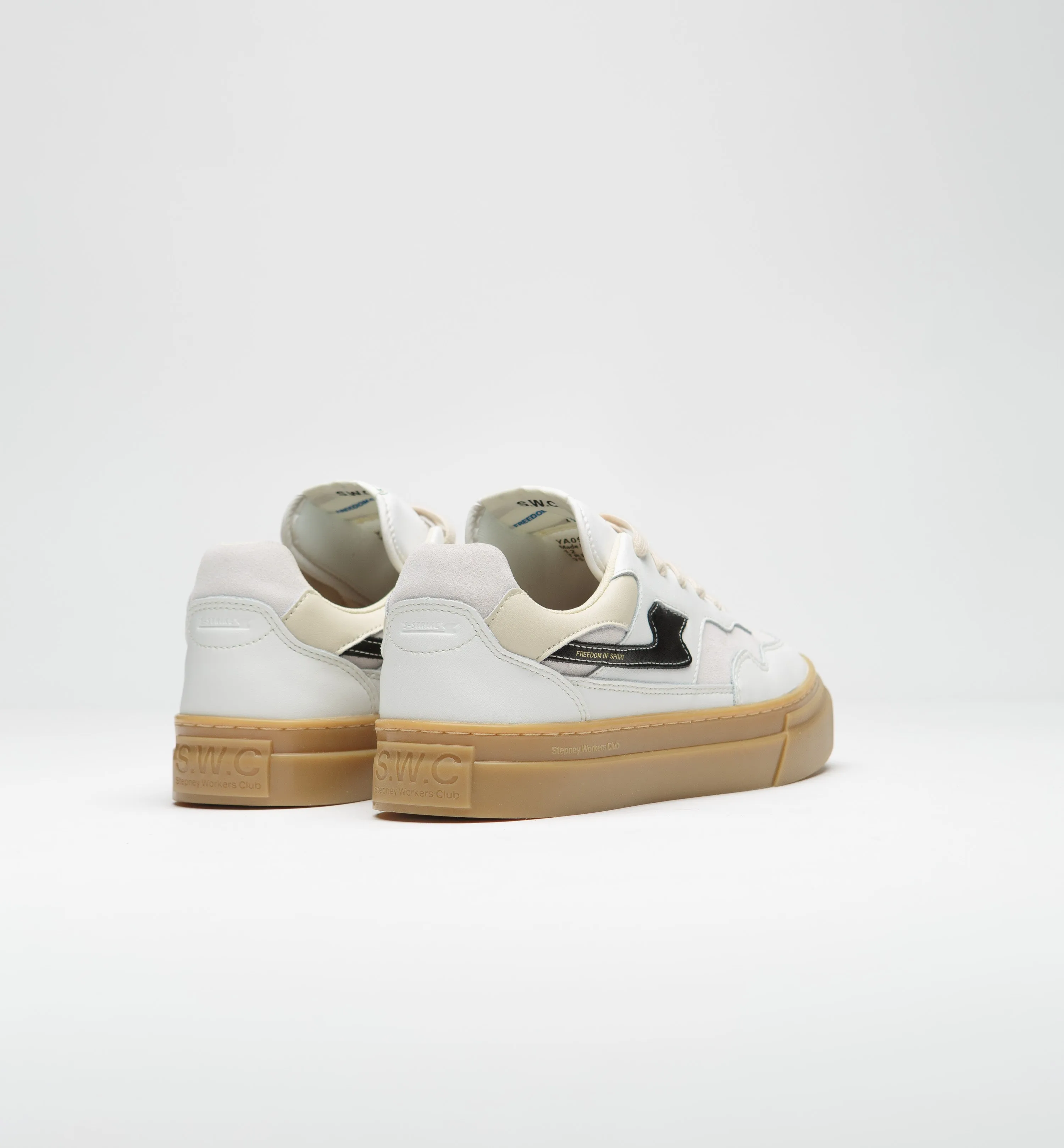 Stepney Workers Club Pearl S-Strike Lederschuhe - Weiß / Gummi Stepney Workers Club Schuhe