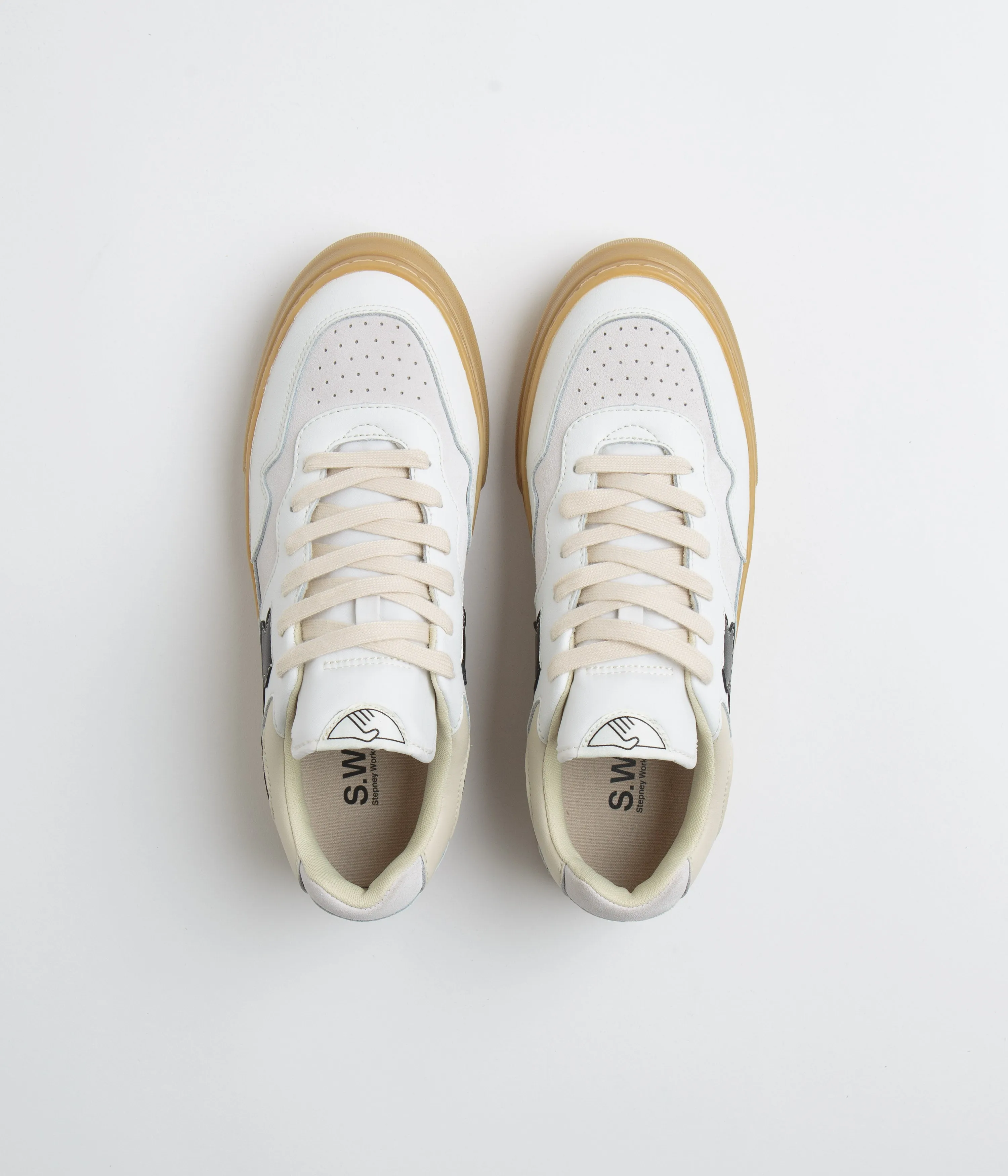 Stepney Workers Club Pearl S-Strike Lederschuhe - Weiß / Gum Stepney Workers Club Schuhe
