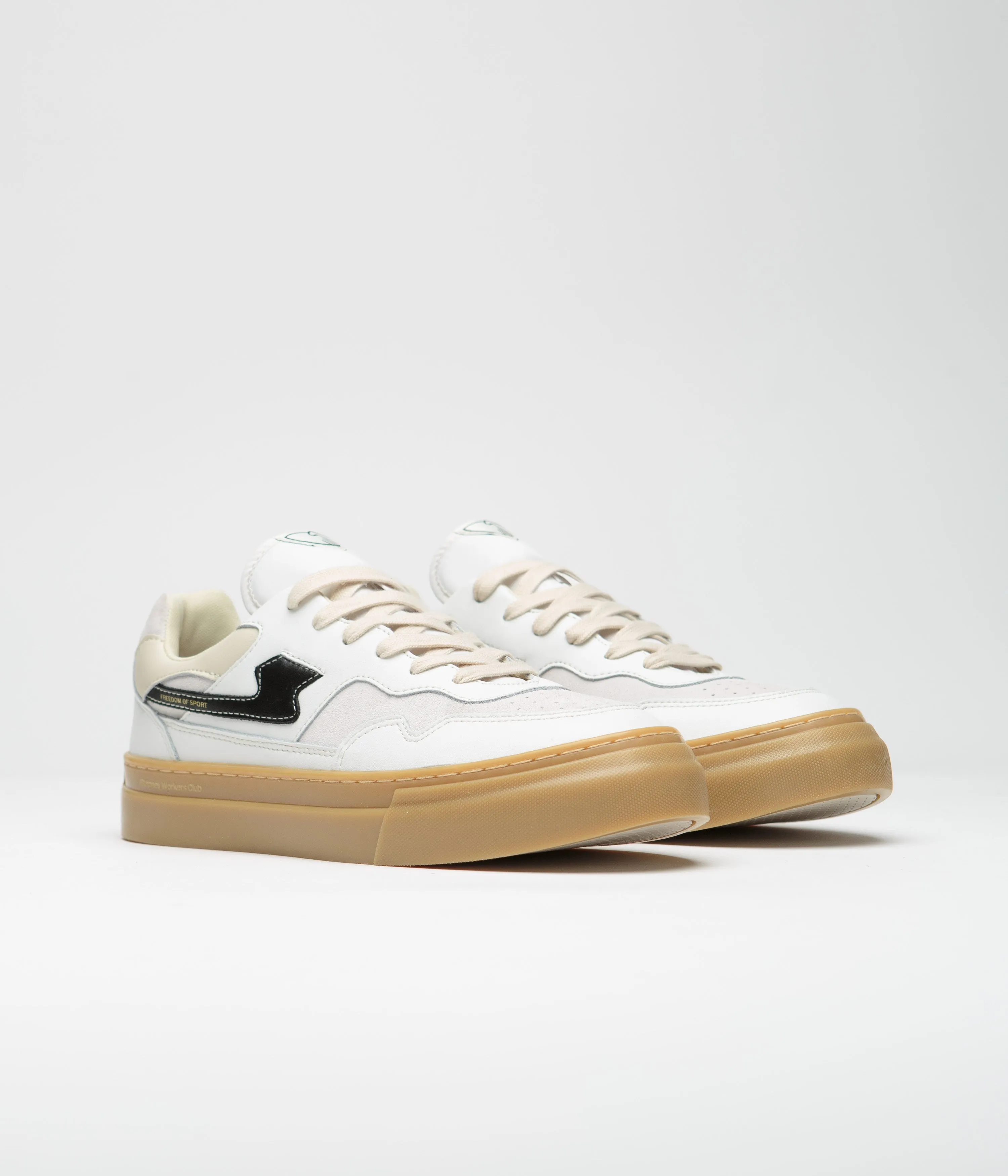 Stepney Workers Club Pearl S-Strike Lederschuhe - Weiß / Gummi Stepney Workers Club Schuhe