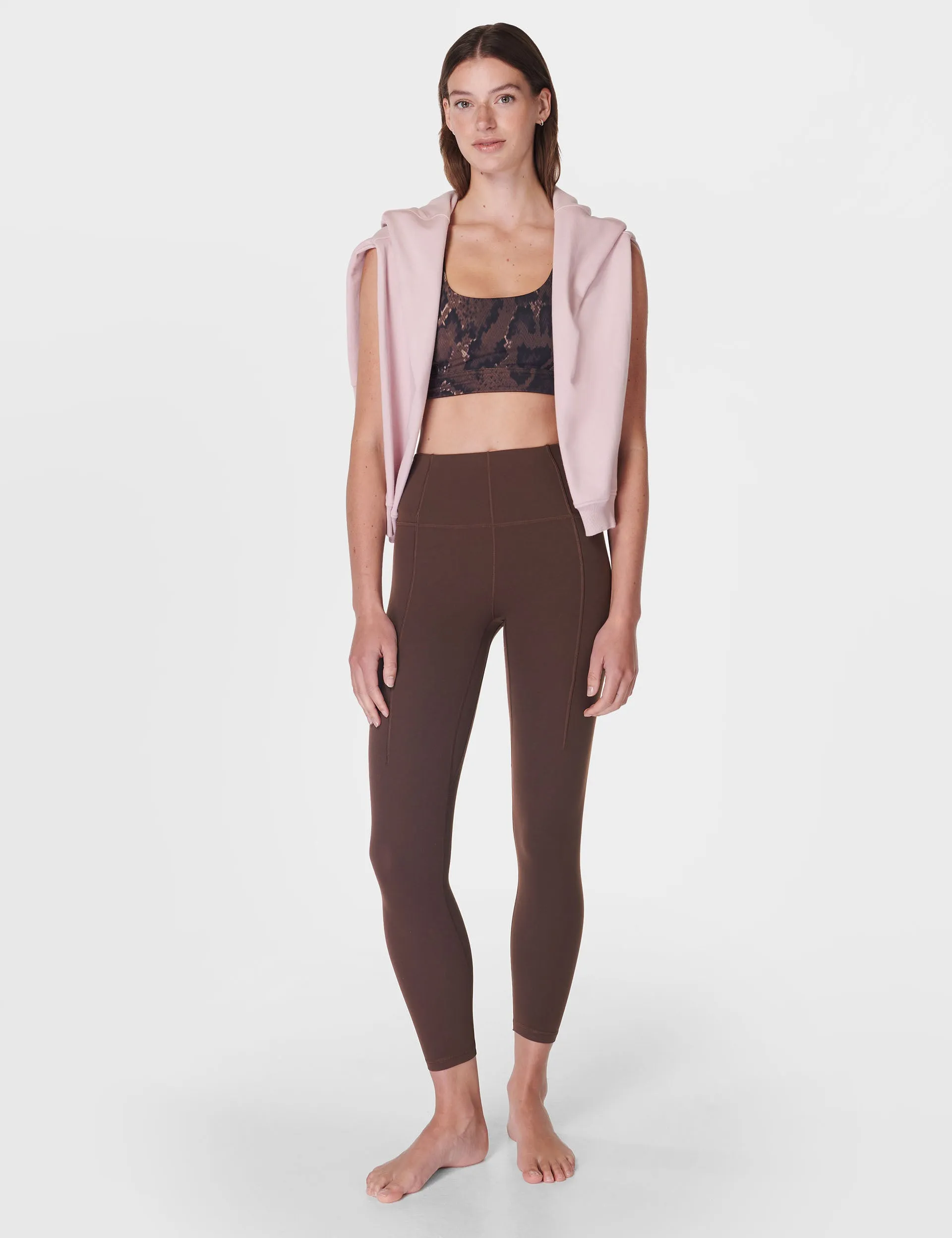 Superweiche 7/8 Yoga-Leggings - Kakaobraun