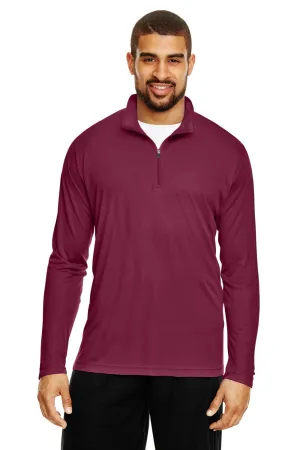 Team 365 Herren Zone Performance Feuchtigkeitstransport 1/4-Zip Sweatshirt - Kastanienbraun