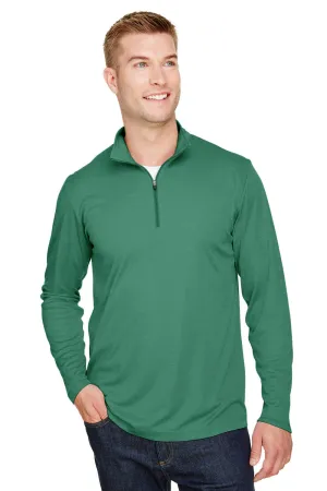 Team 365 Herren Zone Sonic Performance Feuchtigkeitstransportierendes 1/4-Zip Sweatshirt - Heather Forest Grün
