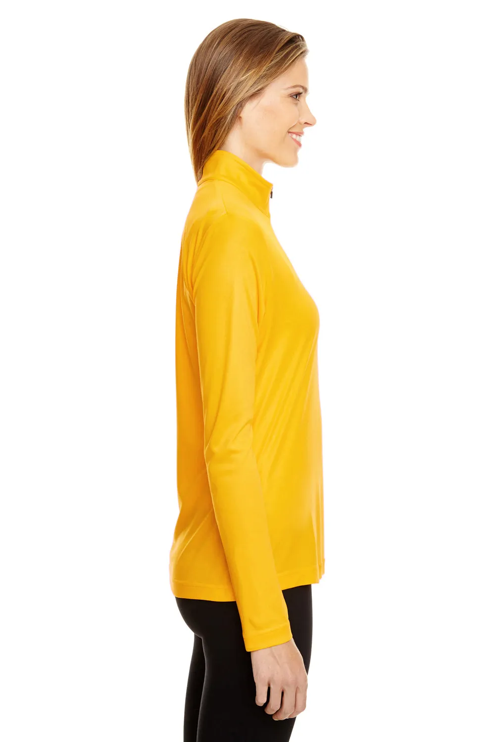 Team 365 Damen Zone Performance Feuchtigkeitstransport 1/4-Zip Sweatshirt - Athletic Gold