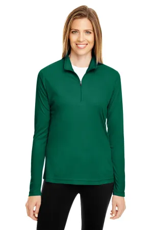 Team 365 Damen Zone Performance Feuchtigkeitstransportierendes 1/4-Zip Sweatshirt - Waldgrün