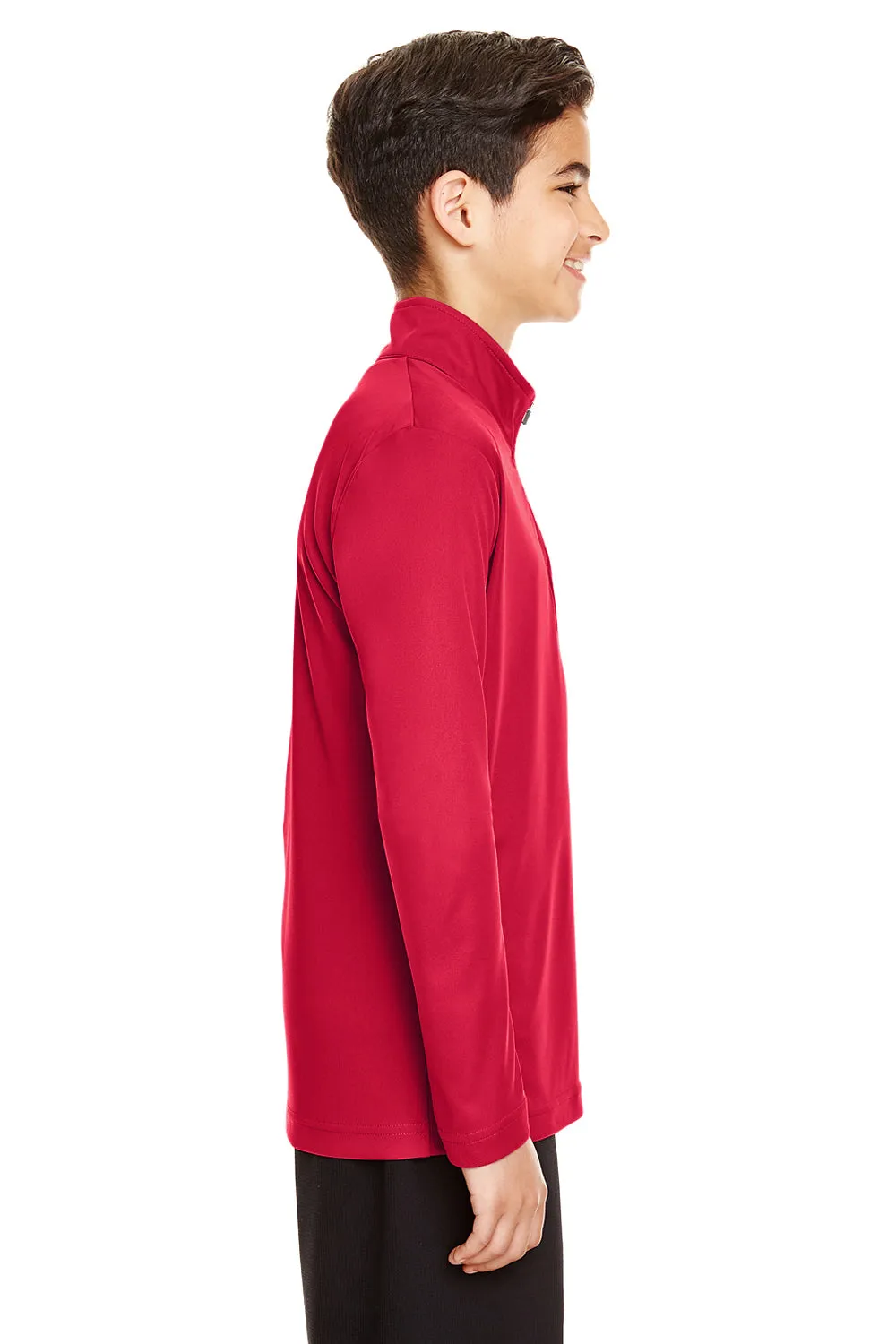 Team 365 Youth Zone Performance Feuchtigkeitstransportierendes 1/4-Zip Sweatshirt - Rot