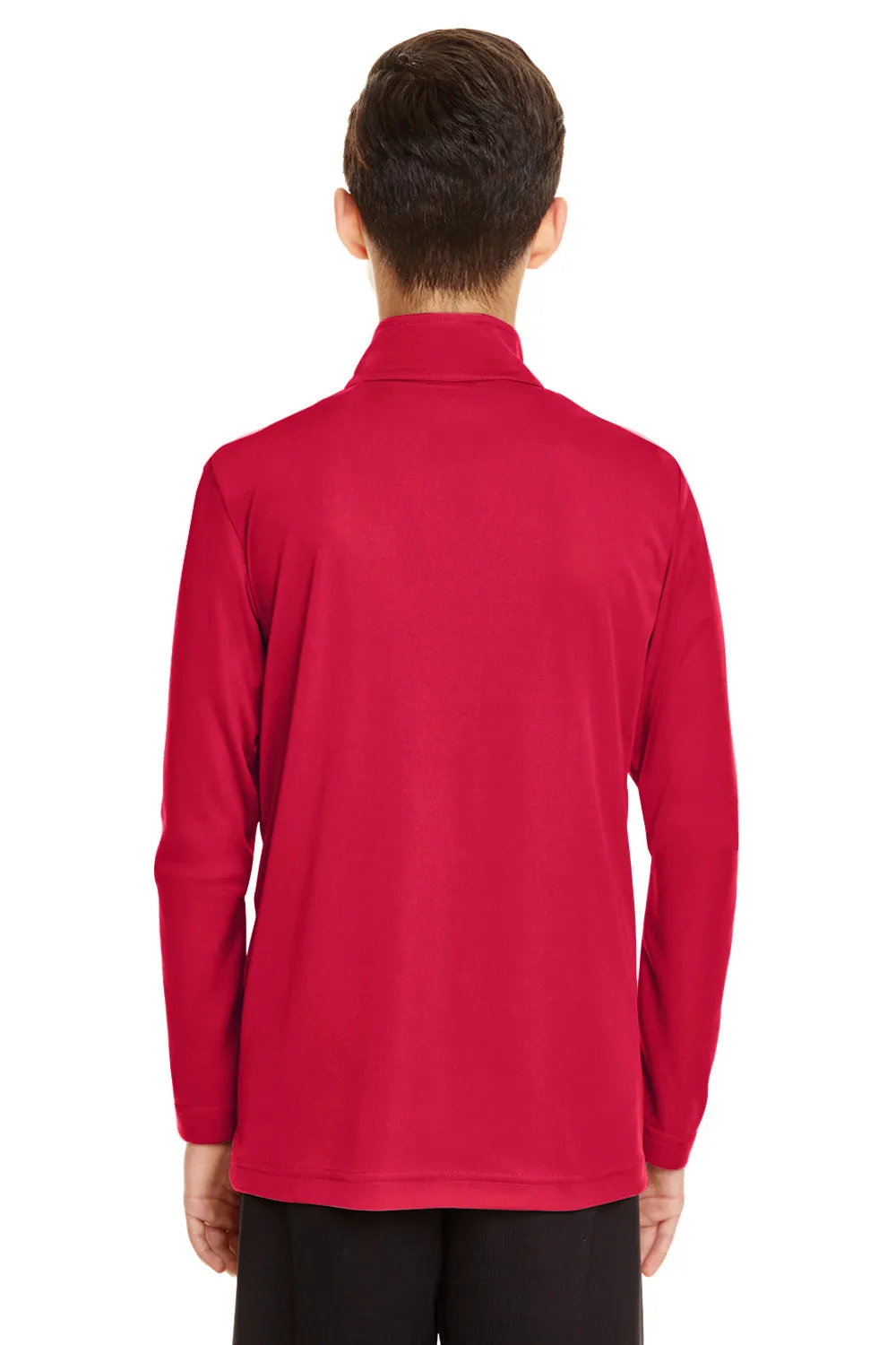 Team 365 Youth Zone Performance Feuchtigkeitstransportierendes 1/4-Zip Sweatshirt - Rot