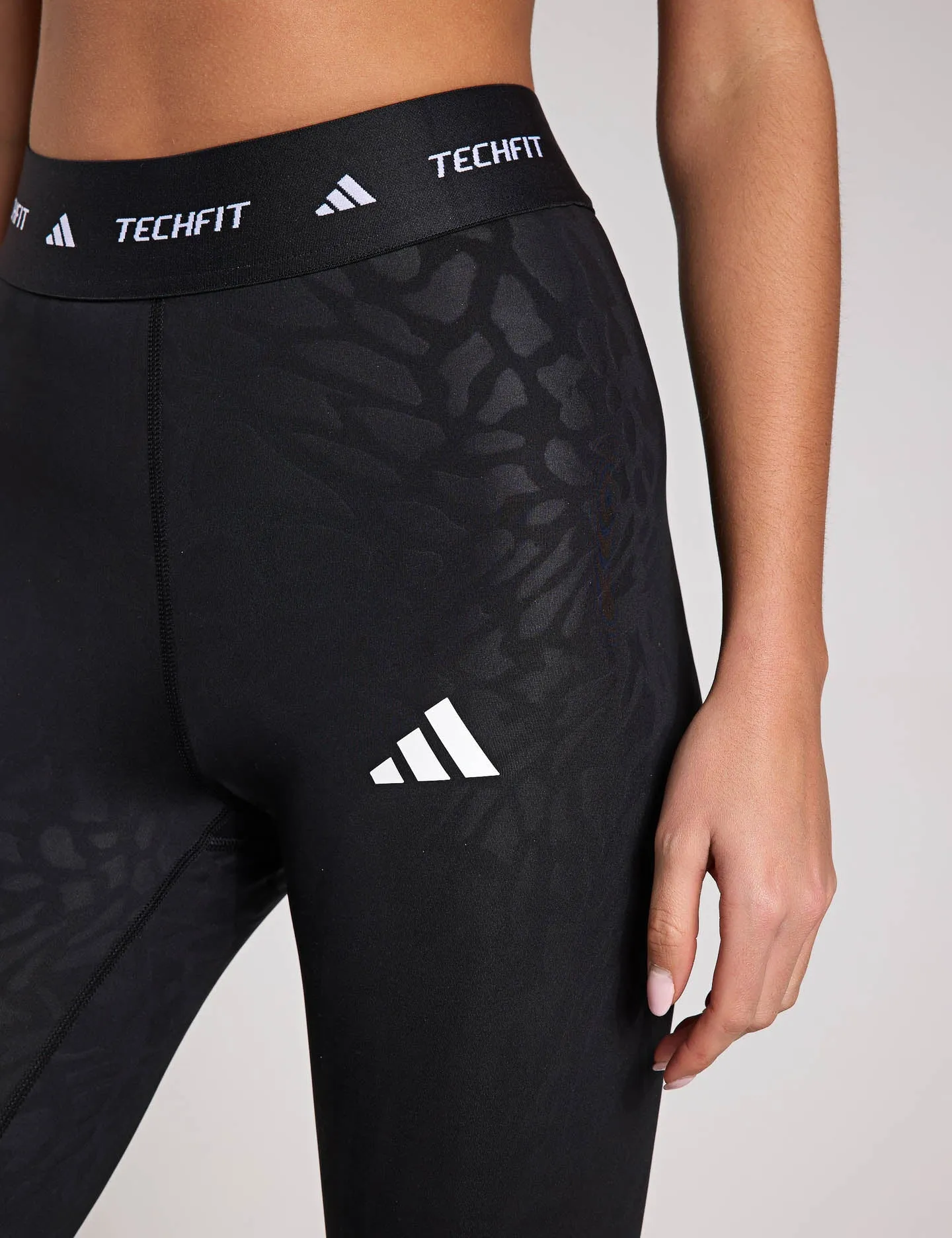 Techfit Bedruckte 7/8 Leggings - Schwarz