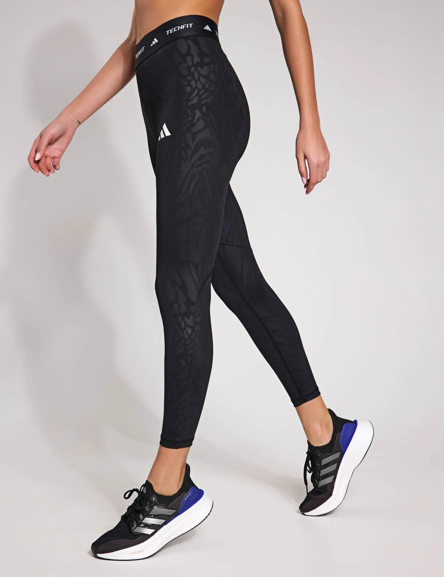 Techfit Bedruckte 7/8 Leggings - Schwarz