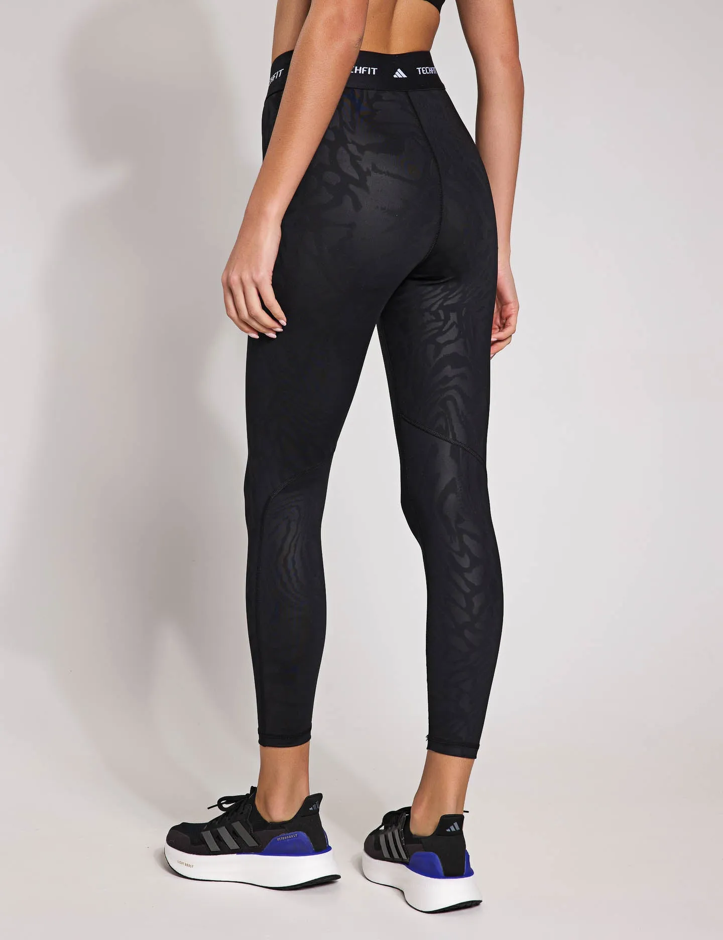 Techfit Bedruckte 7/8 Leggings - Schwarz
