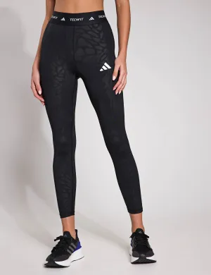 Techfit Bedruckte 7/8 Leggings - Schwarz