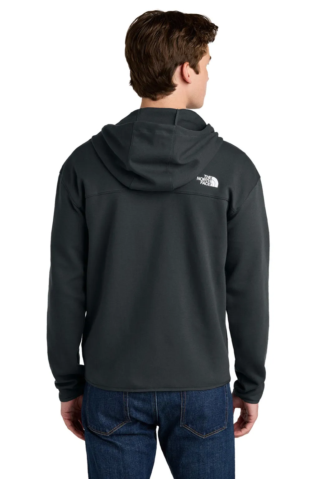 The North Face Herren Double Knit Full Zip Kapuzenpullover mit Taschen - Asphaltgrau