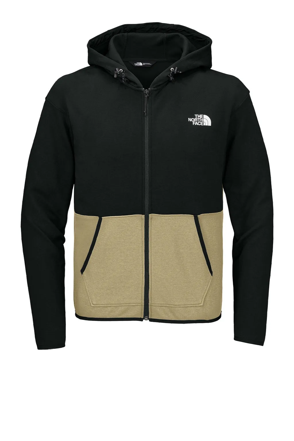 The North Face Herren Kapuzenpullover mit Reißverschluss und Taschen in Khaki Stone/Schwarz