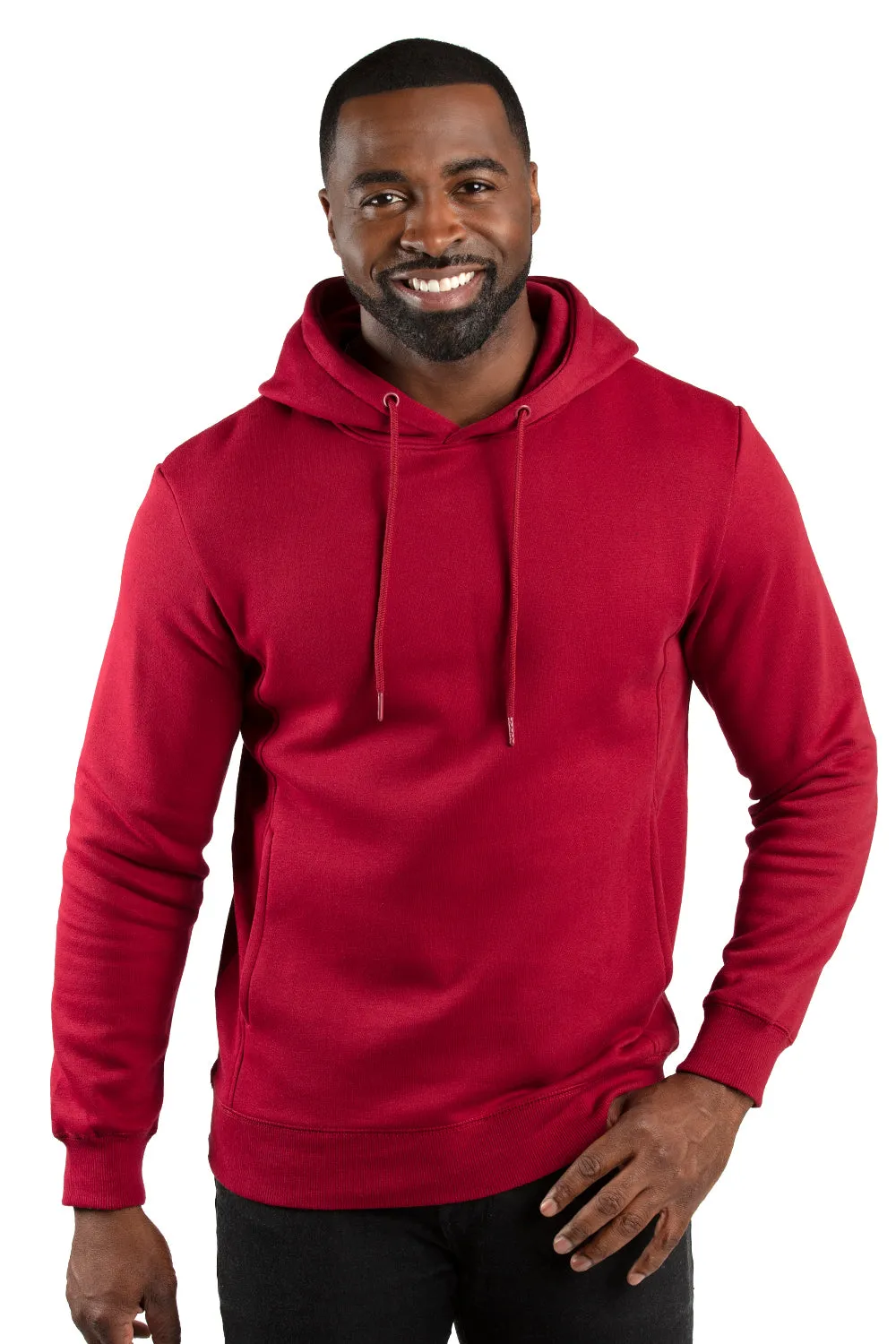 Threadfast Apparel Herren Ultimate Fleece Kapuzenpullover Hoodie mit Taschen - Burgunder