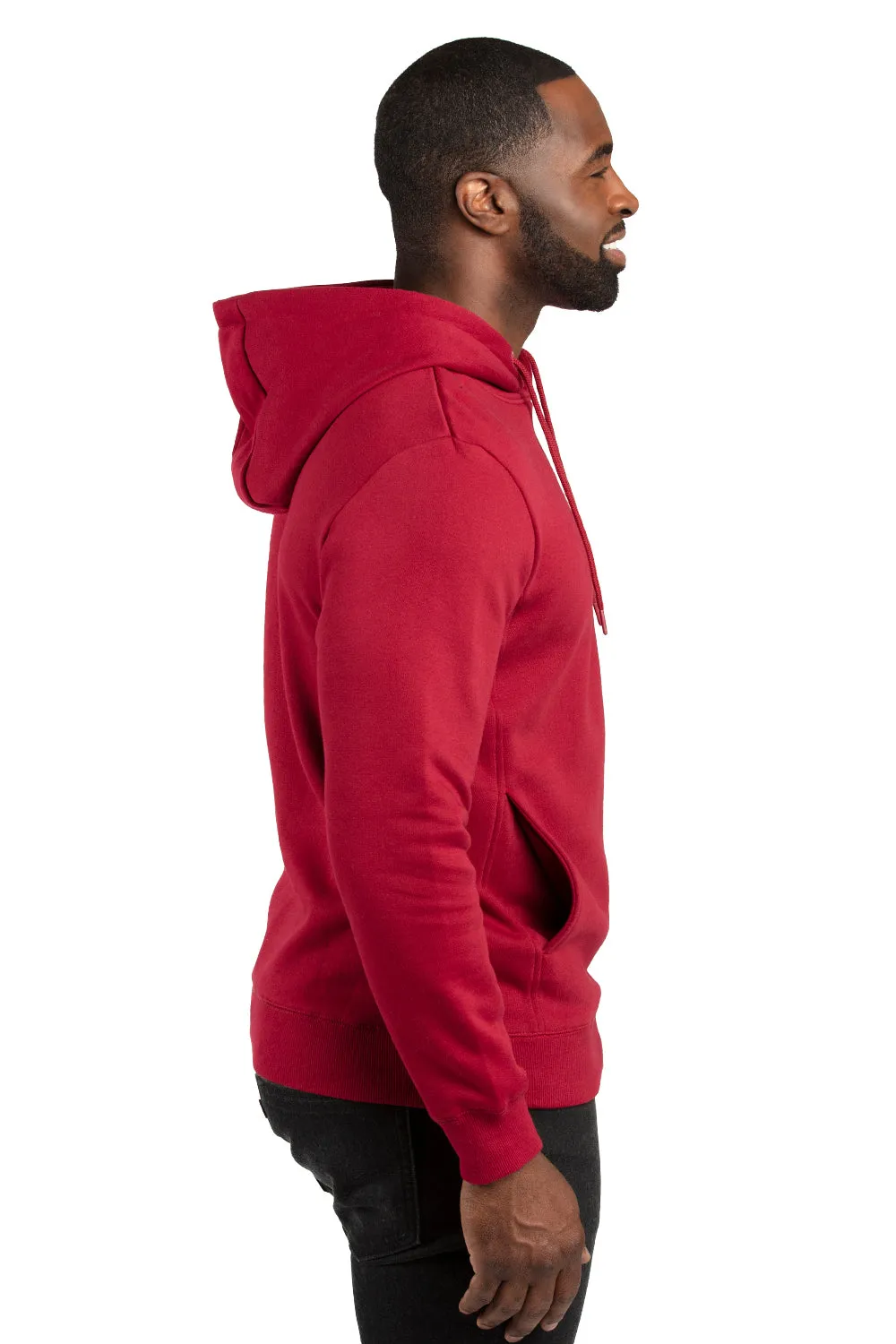 Threadfast Apparel Herren Ultimate Fleece Kapuzenpullover Hoodie mit Taschen - Burgunder