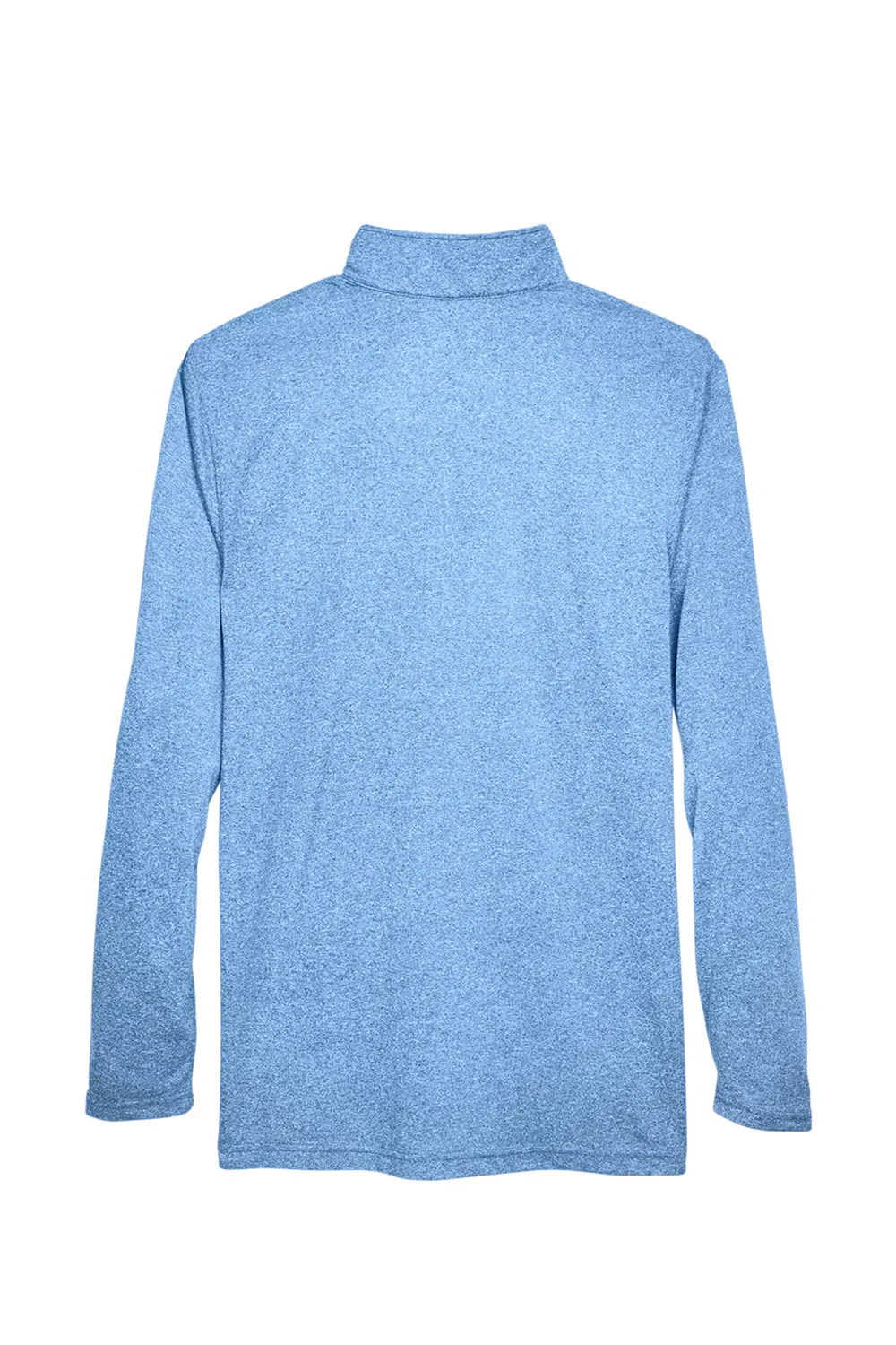 UltraClub Herren Heather Cool & Dry Performance Feuchtigkeitstransport 1/4-Zip Sweatshirt - Heather Columbia Blau