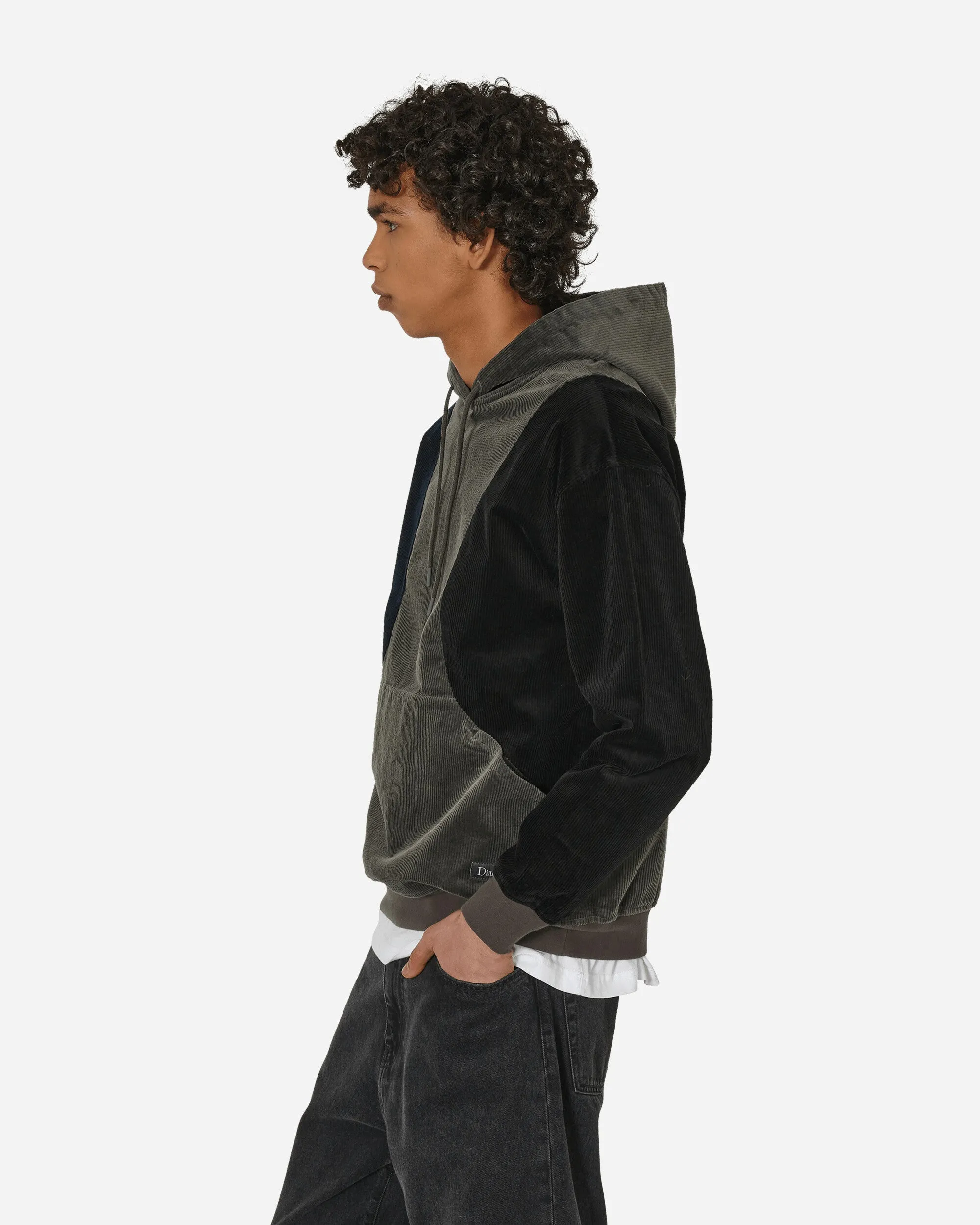Wave Cord Kapuzenpullover Anthrazit