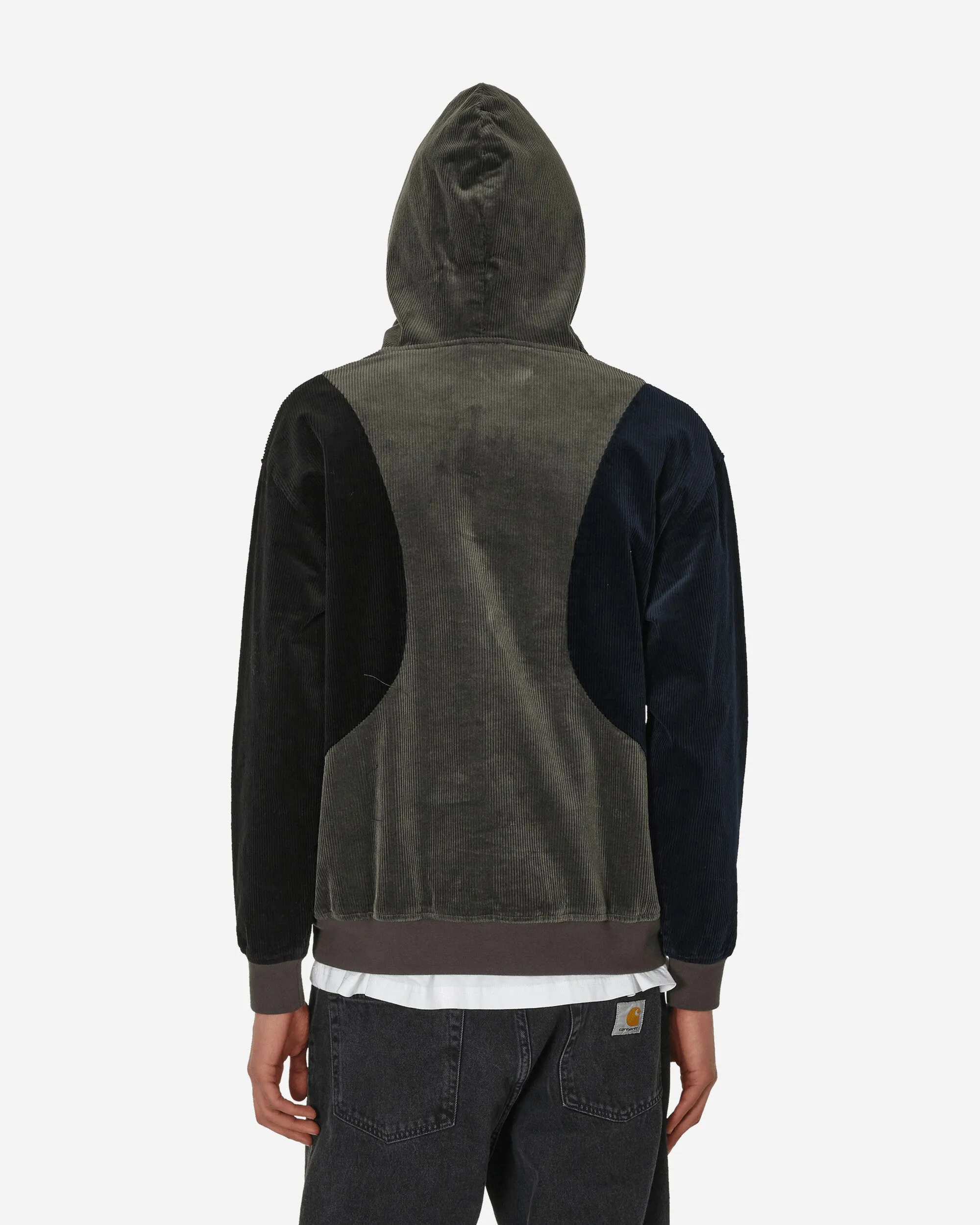 Wave Cord Kapuzenpullover Anthrazit