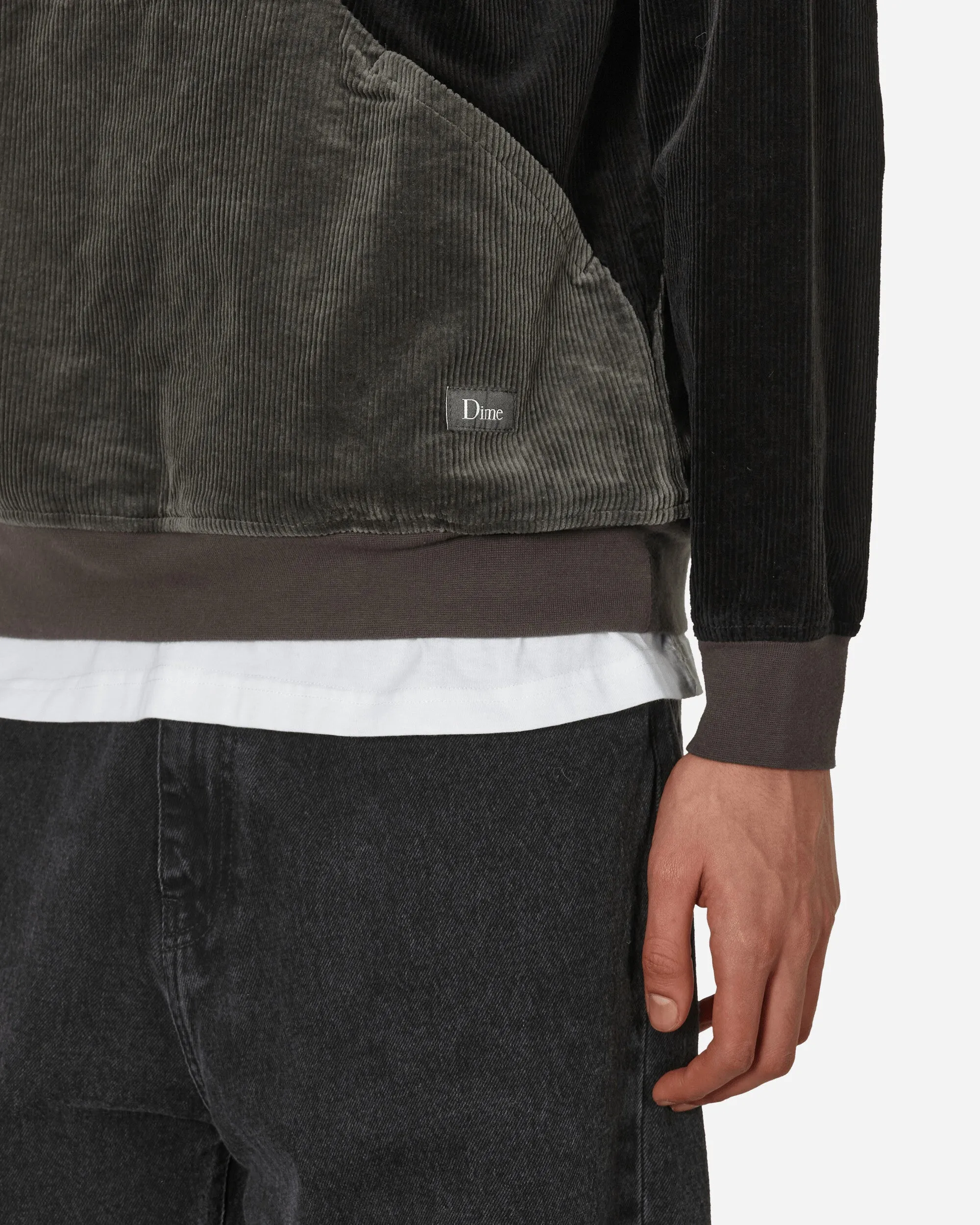 Wave Cord Kapuzenpullover Anthrazit
