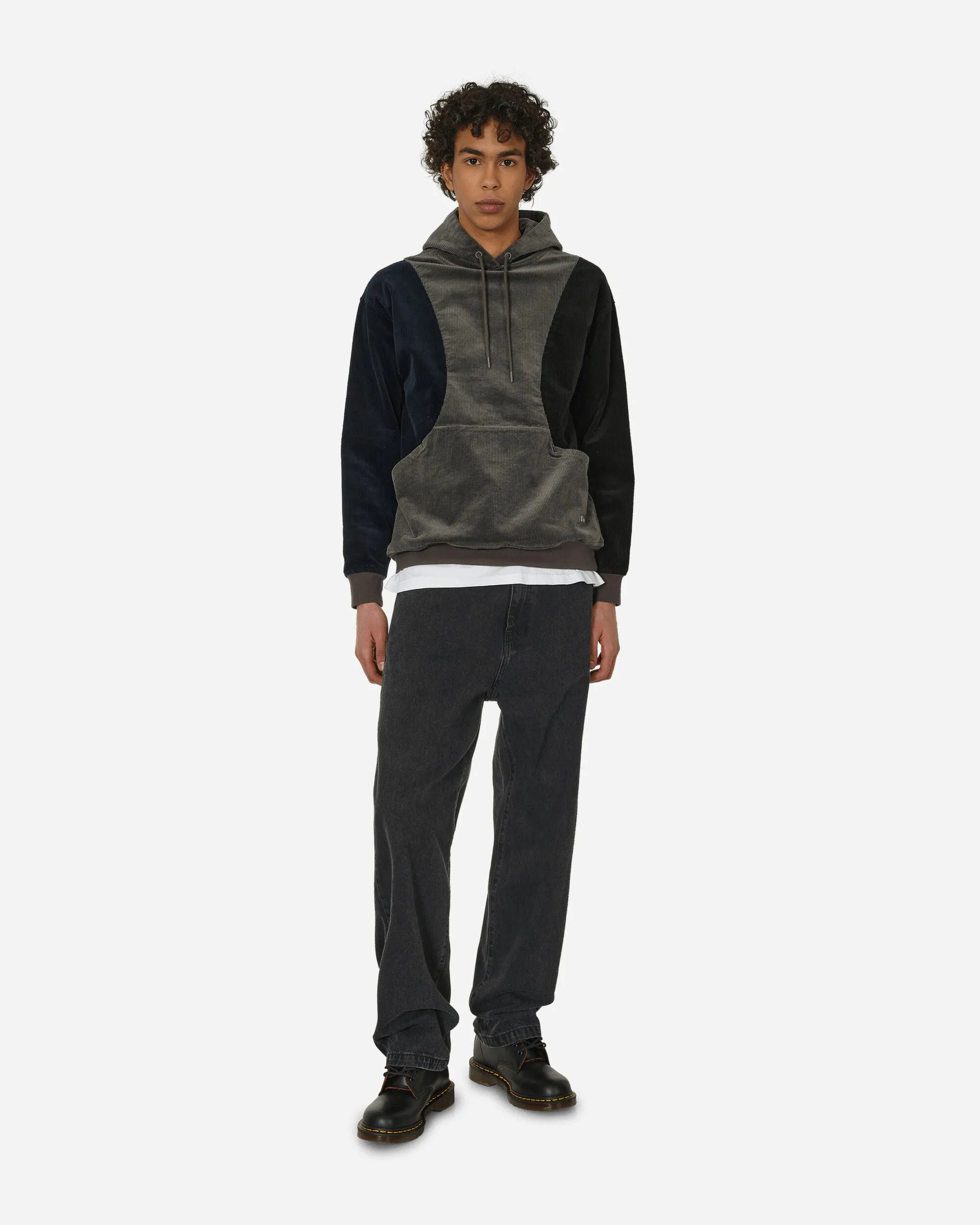 Wave Cord Kapuzenpullover Anthrazit