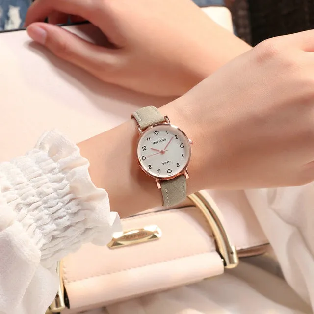Damenuhren Einfach Vintage Kleines Zifferblatt Uhr Süßes Lederarmband Outdoor Sport Armbanduhr Geschenk Fashion Nova Accessoires