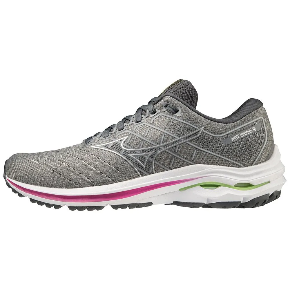 Mizuno Wave Inspire 18 Damen Ultimate Grey-Silber