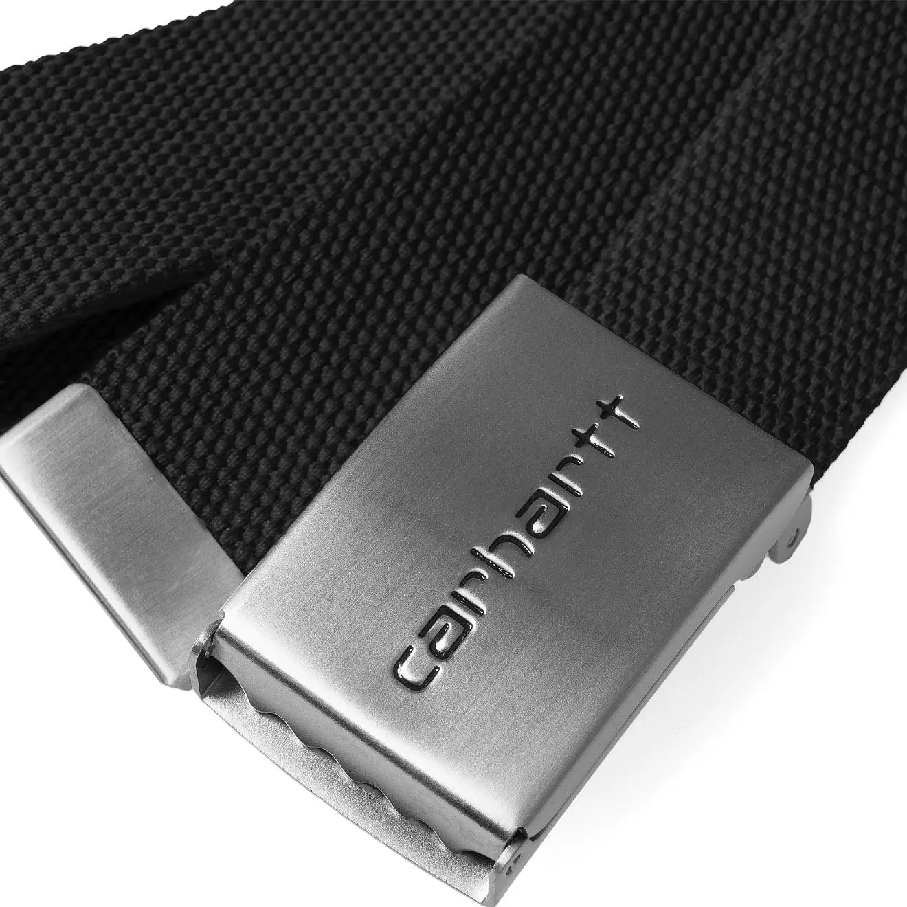 Accessoires Carhartt WIP Accessoires Herren Carhartt WIP Clip-Gürtel Chrom Schwarz