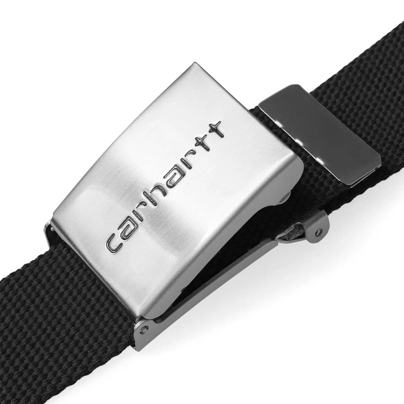 Accessoires Carhartt WIP Accessoires Herren Carhartt WIP Clip-Gürtel Chrom Schwarz