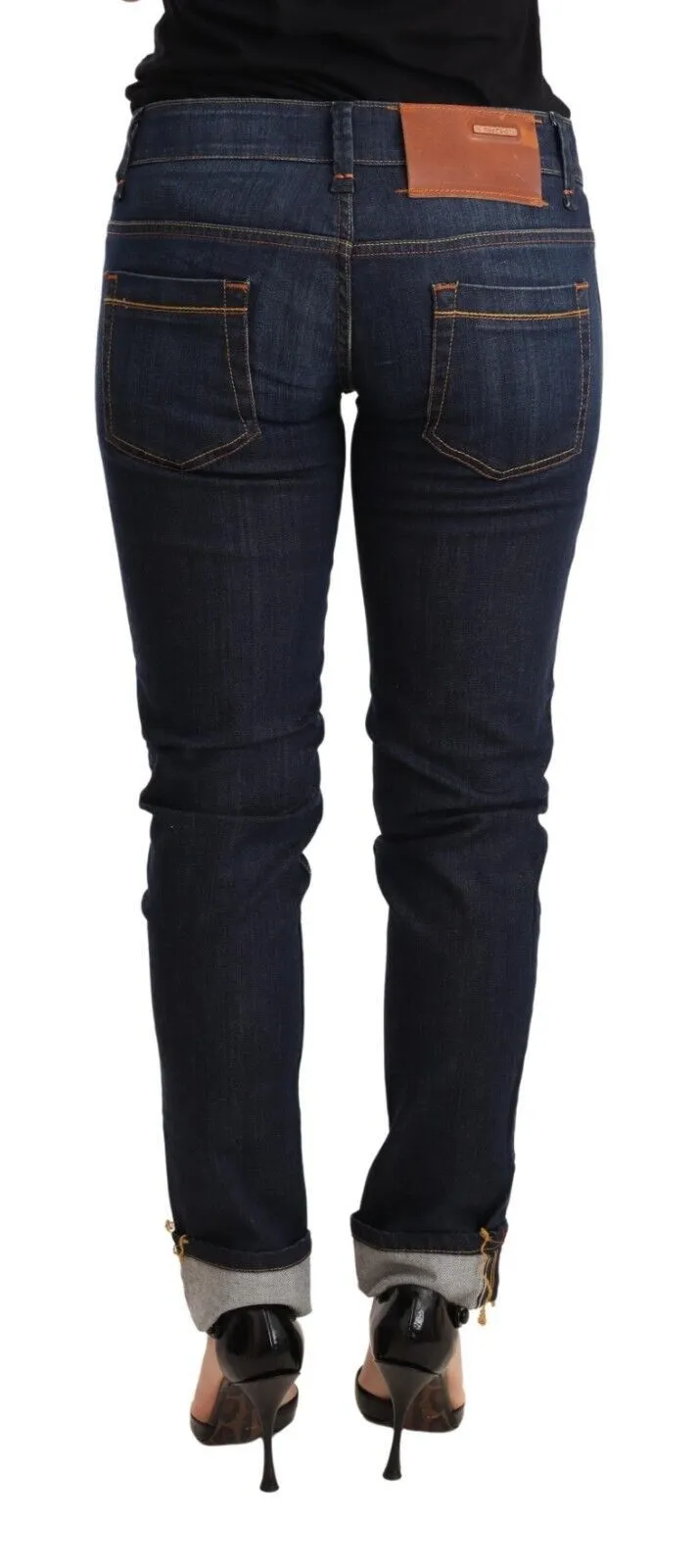 Acht Gewaschene Baumwolle Low Waist Skinny Damenhose Damenjeans