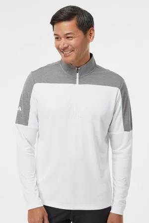 Adidas Herren Feuchtigkeitstransportierendes 1/4-Zip Sweatshirt - Weiß/Grau Melange
