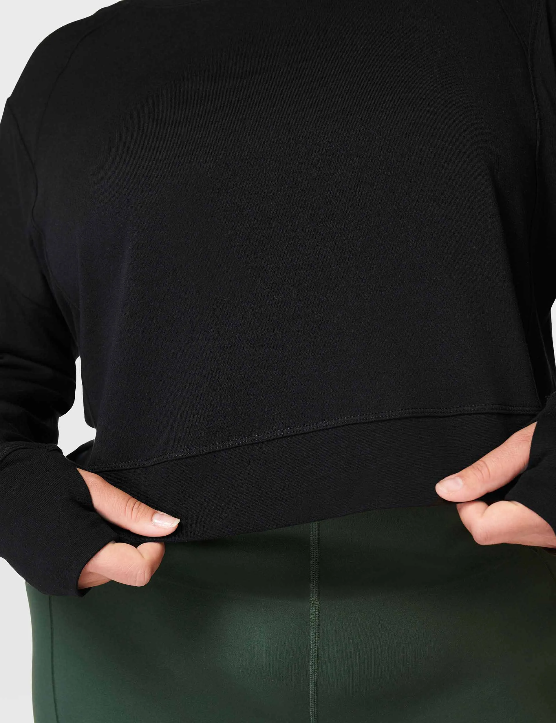 After Class Crop Sweatshirt - Schwarz