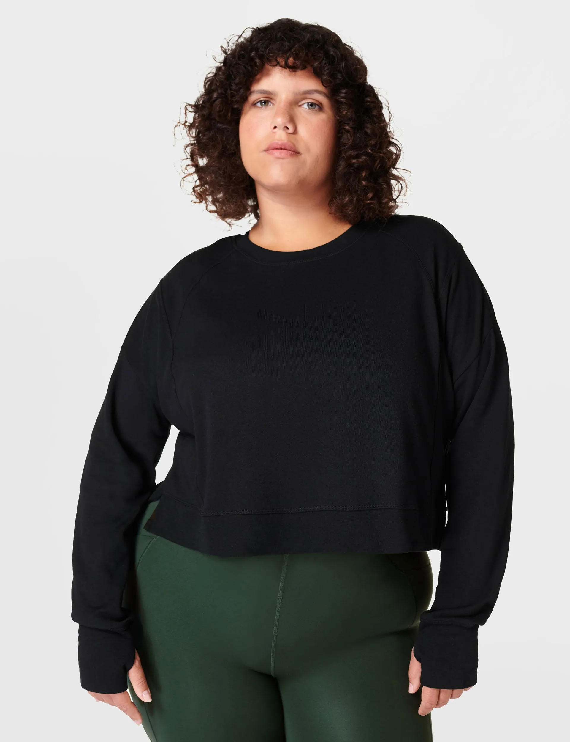 After Class Crop Sweatshirt - Schwarz