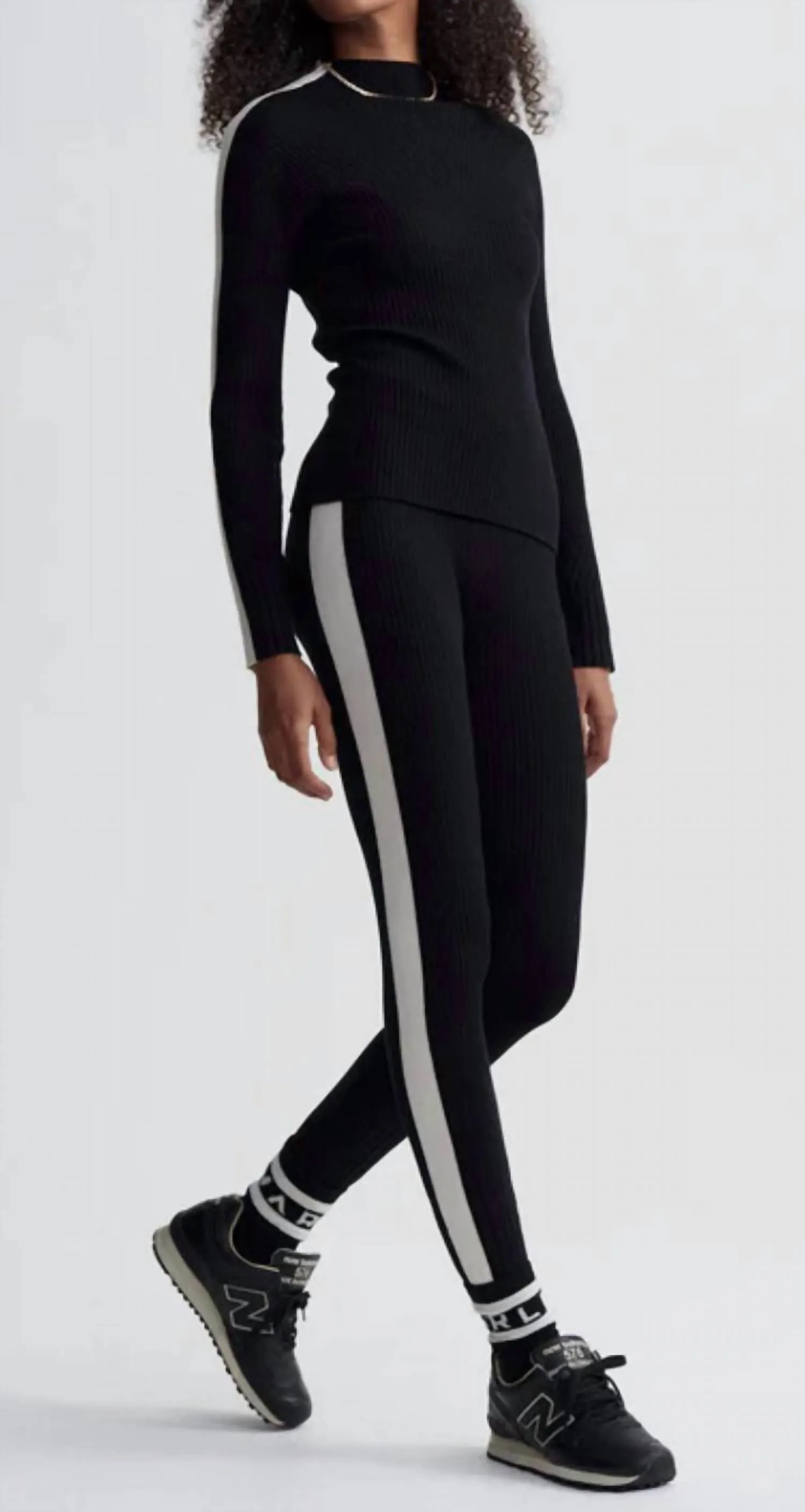 Aiden Strick-Legging in Schwarz