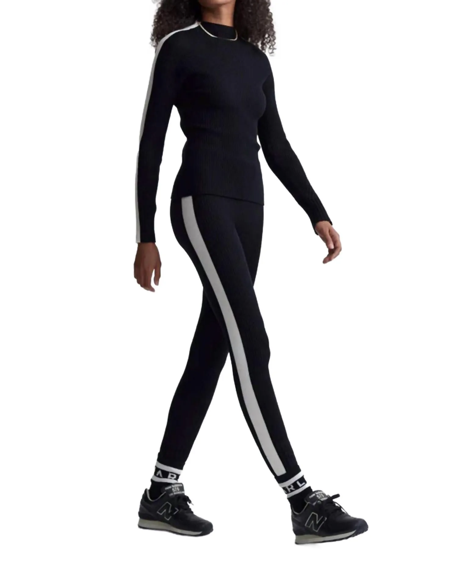 Aiden Strick-Legging in Schwarz