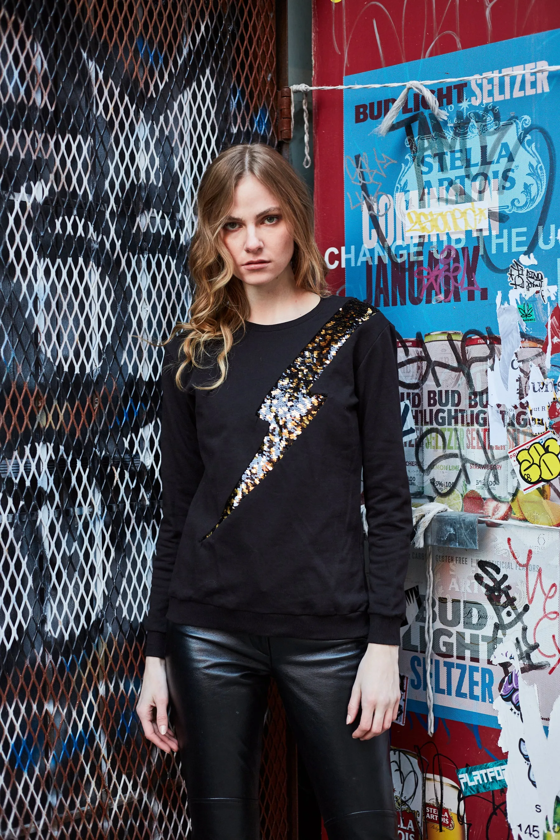 Any Old Iron Goldener Leopard Blitz Sweatshirt