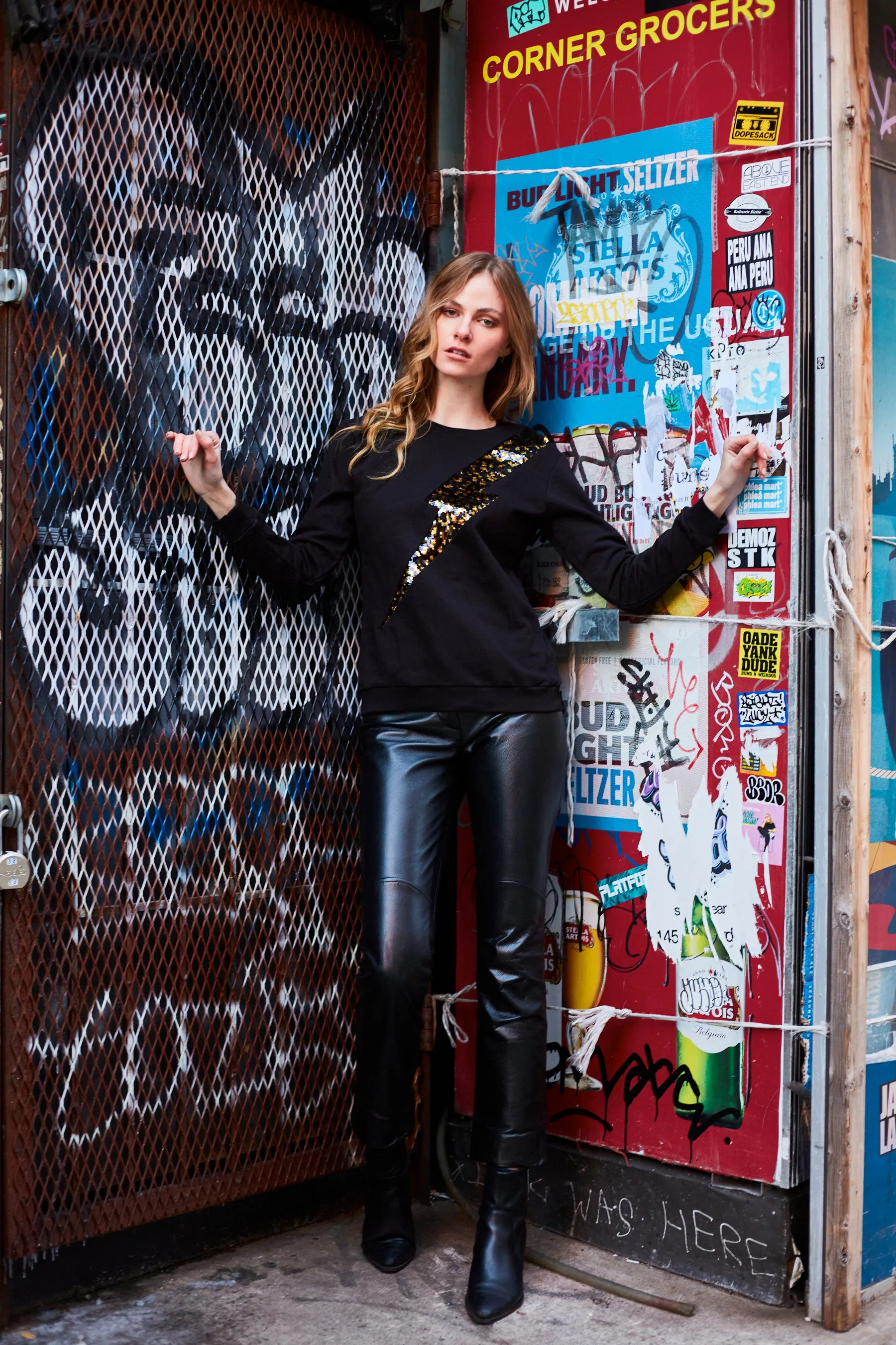 Any Old Iron Goldener Leopard Blitz Sweatshirt