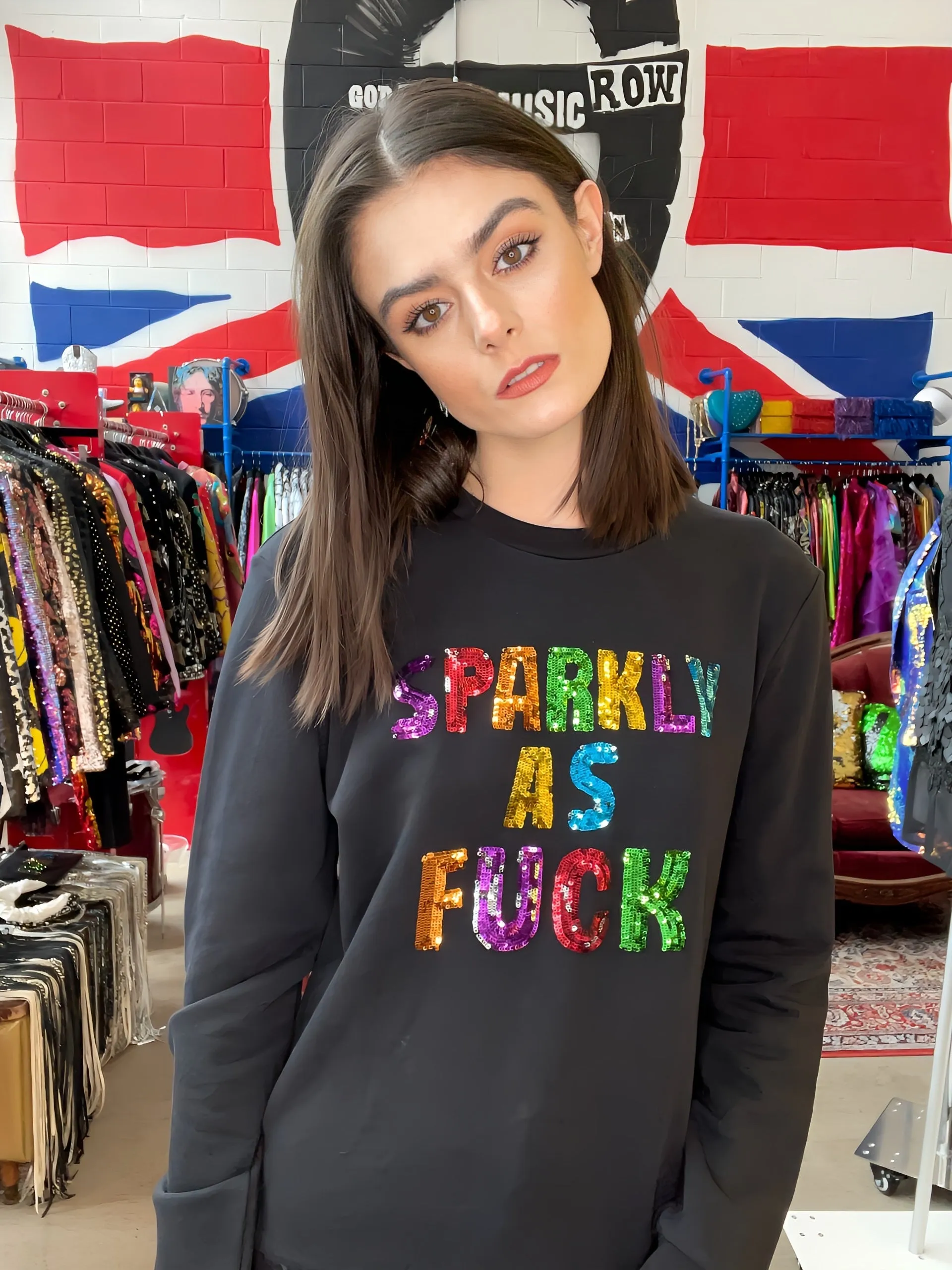 Any Old Iron Sweatshirt mit superglänzendem Effekt