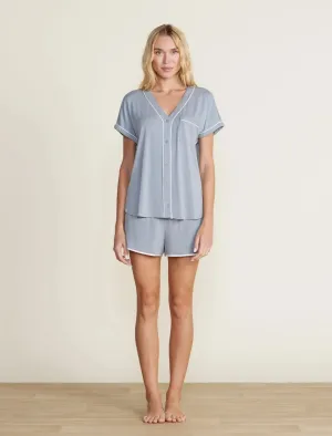 Barefoot Dreams Malibu Kollektion Bademantel Damen Größte Grau Jersey Lounge-Set JDM396 (Grau, Normal, L)