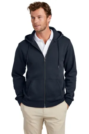 Brooks Brothers Herren Hoodie mit Kapuze und Taschen aus Doppelstrick - Nachtmarineblau