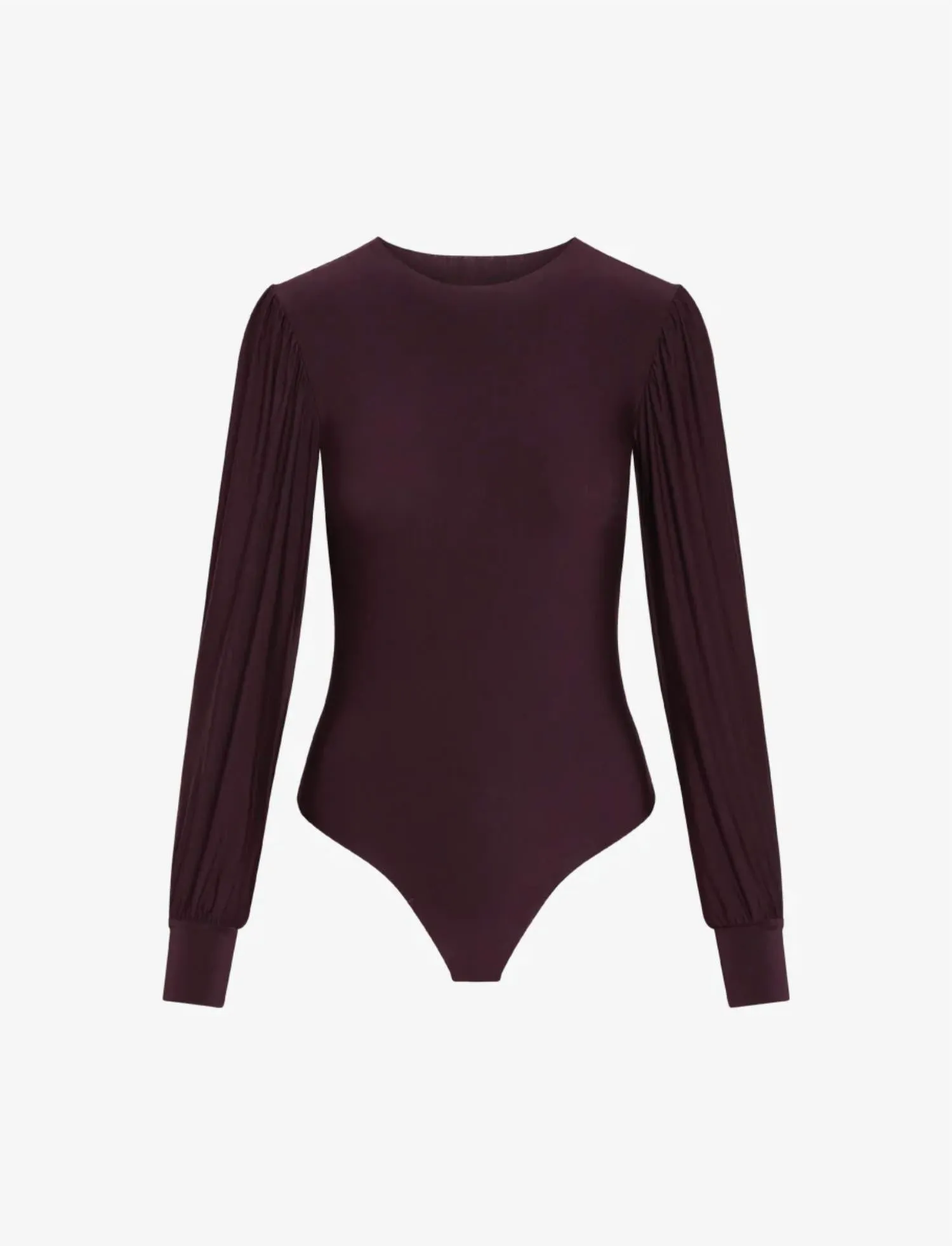 Butter Balloon Ärmel Body in Aubergine