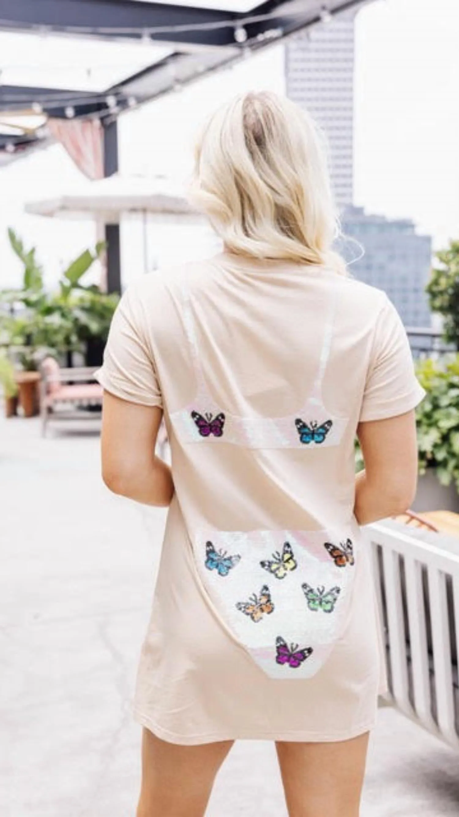 Schmetterling Bikini Überwurf in Weiß