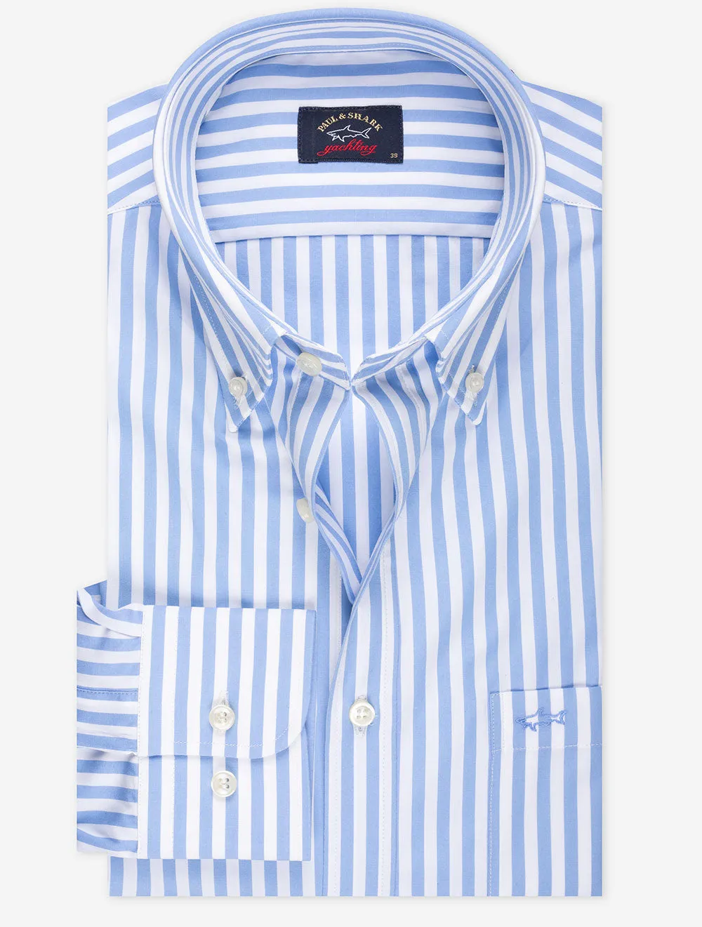 Buttondown Streifenhemd Blau