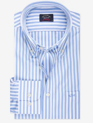 Buttondown Streifenhemd Blau