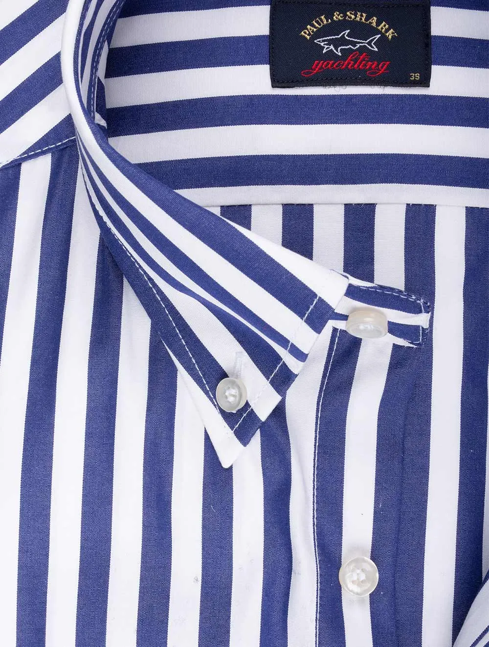 Buttondown Streifenhemd Marineblau