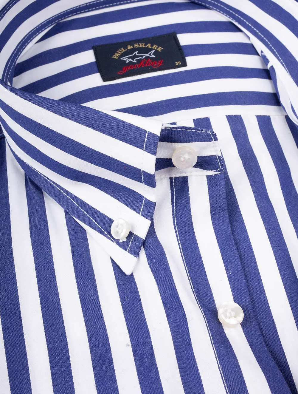 Buttondown Streifenhemd Marineblau
