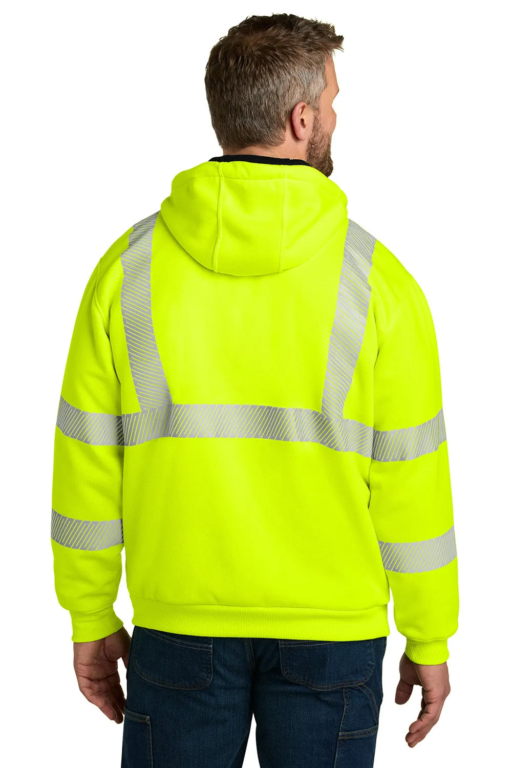 Carhartt Herren ANSI 107 Klasse 3 wasserdichte Full-Zip Kapuzenpullover Hoodie mit Taschen - Knalliges Limettengrün