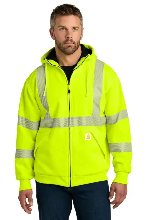 Carhartt Herren ANSI 107 Klasse 3 wasserdichte Full-Zip Kapuzenpullover Hoodie mit Taschen - Knalliges Limettengrün