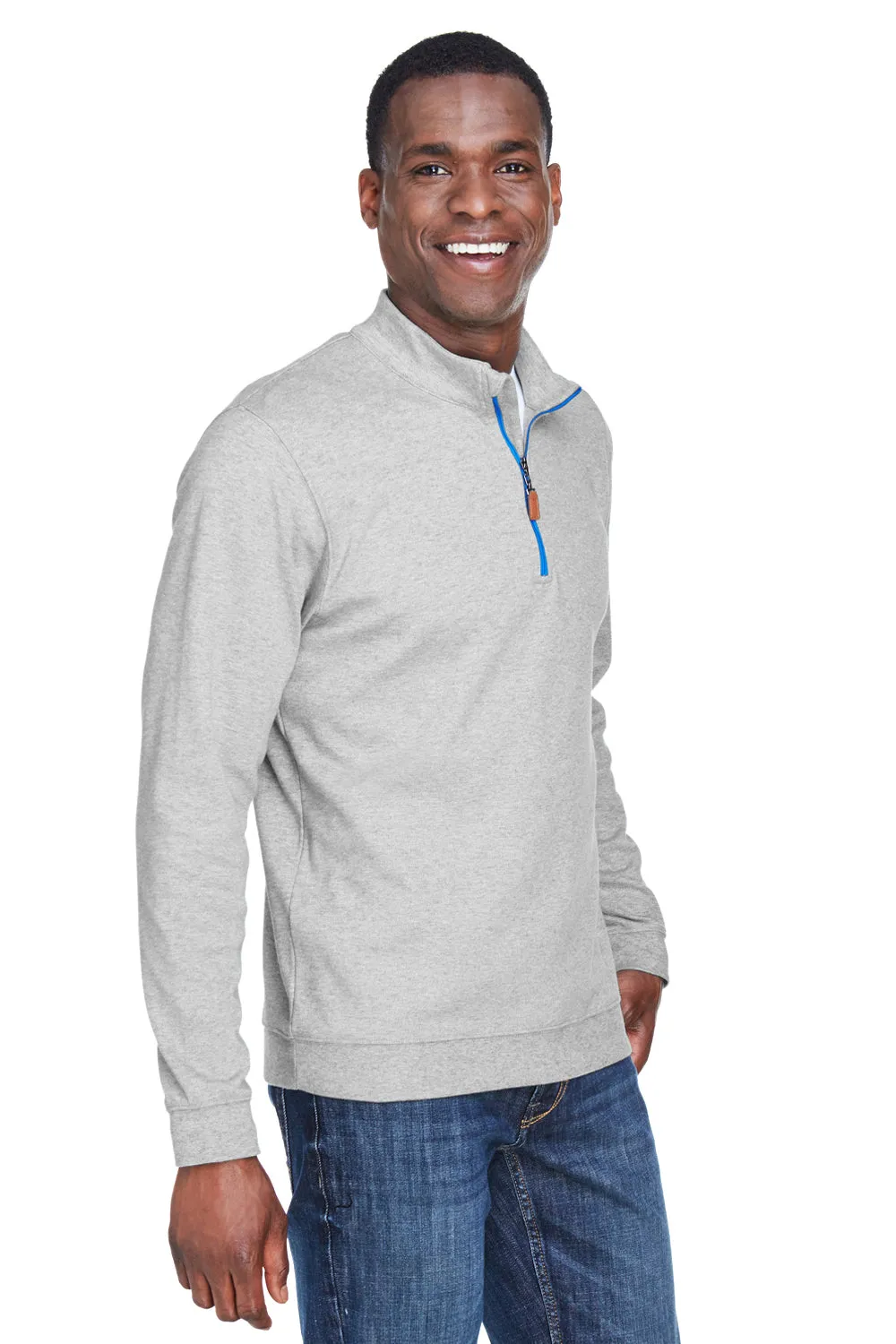 Devon & Jones Herren DryTec20 Performance Feuchtigkeitstransportierendes 1/4-Zip Sweatshirt - Heather Grey