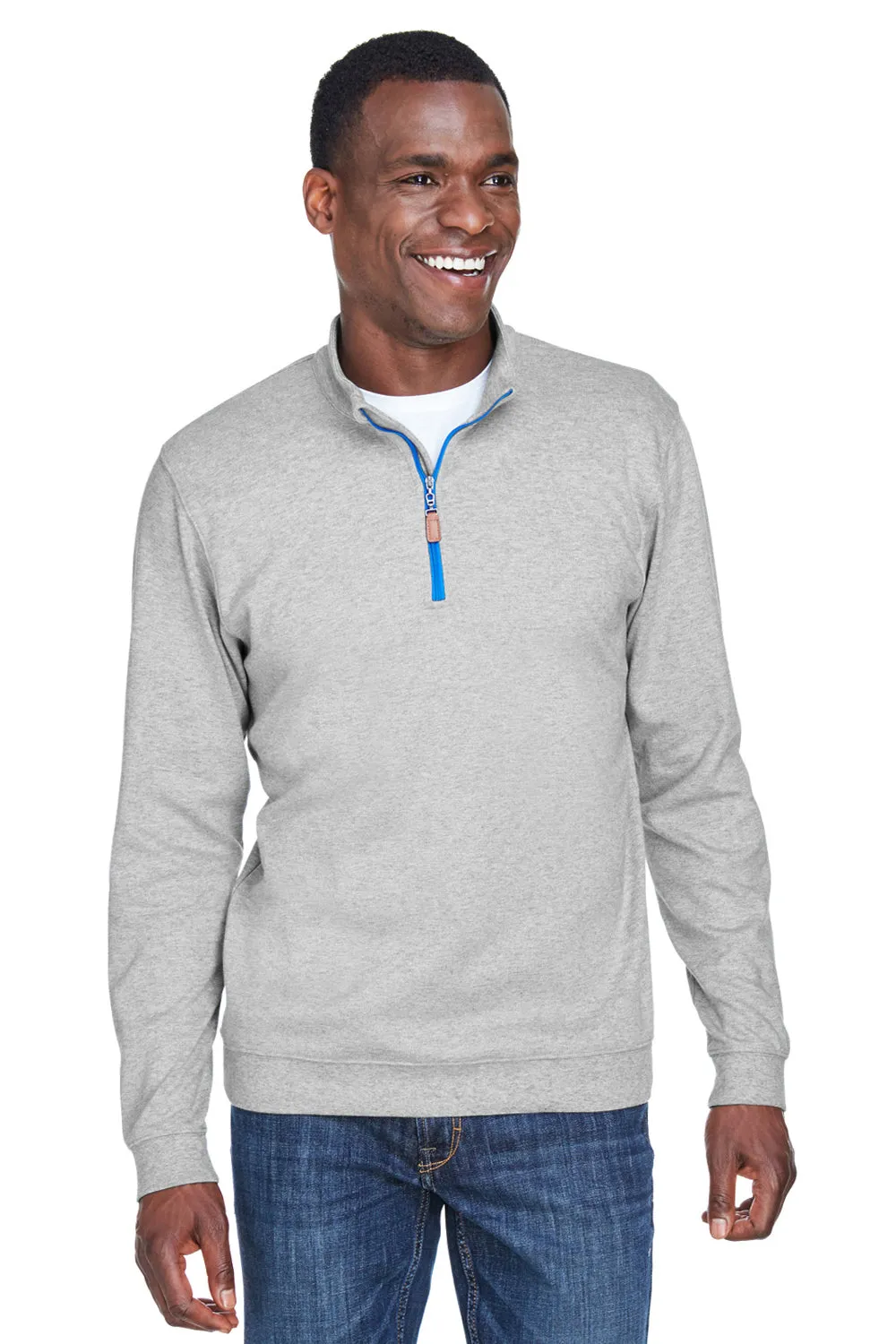 Devon & Jones Herren DryTec20 Performance Feuchtigkeitstransportierendes 1/4-Zip Sweatshirt - Heather Grey