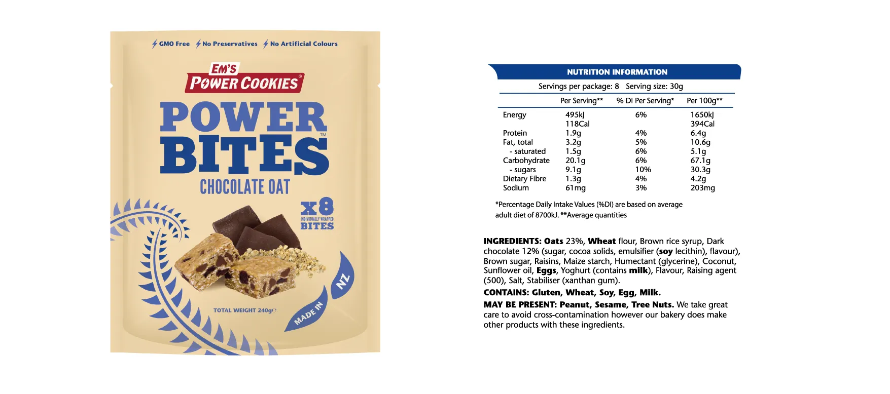 Em's Power Bites - 240g - 8er Pack